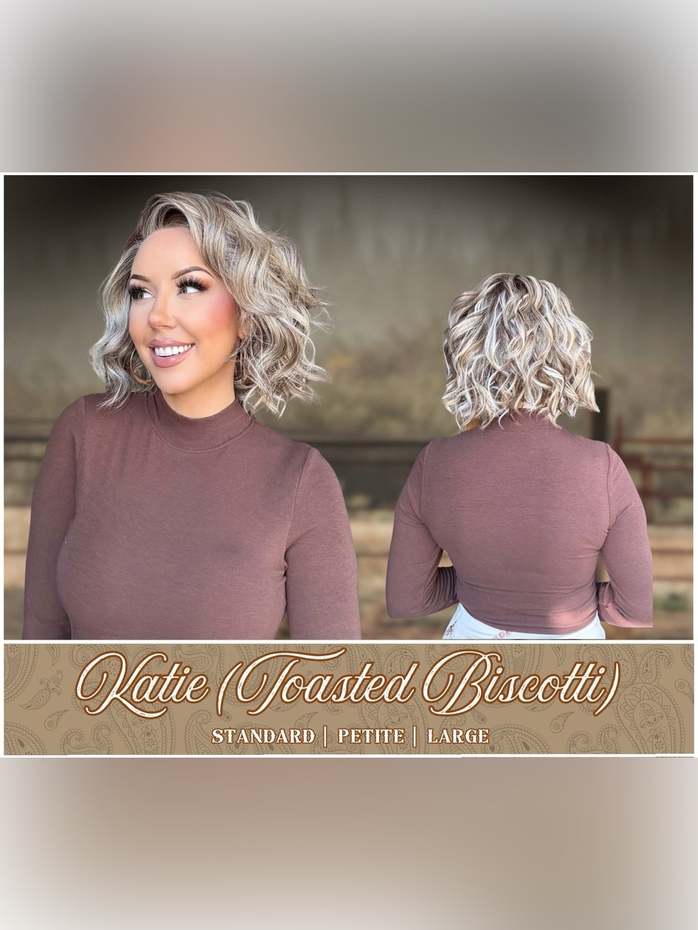 Katie Short Wavy Bob Wig in Toasted Biscotti